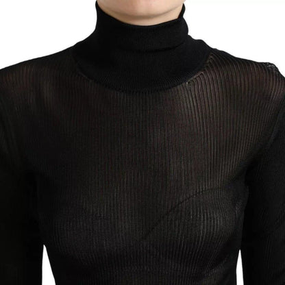 Dolce & Gabbana Black Viscose Turtle Neck Pullover Sweater 1728,67345645728,Black,Clothing,Dolce & Gabbana,IT44 | L,Material: 98% Viscose 2% Nylon,Preowned / Defect,Sweaters - Clothing,Sweaters - Women - Clothing,Turtlenecks - Sweaters - Clothing,Women,Wo
