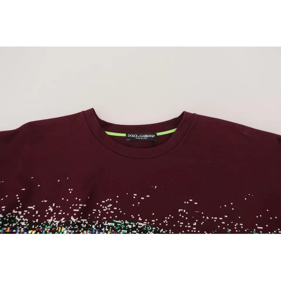 Dolce & Gabbana Bordeaux D&G Print Round Neck Cotton T-shirt Dolce & Gabbana