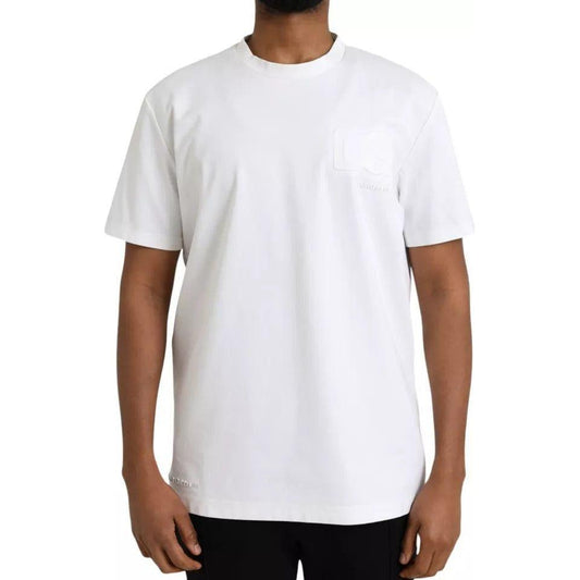 Dolce & Gabbana White Logo Embossed Cotton Crewneck T-shirt 1728,67345645728,Clothing,Dolce & Gabbana,IT56 | XXL,Material: 59% Cotton 38% Nylon 3% Elastane,Men,Men - Clothing,Preowned / Defect,T-Shirts - Clothing,T-Shirts - Men - Clothing,T-Shirts - T-Shi