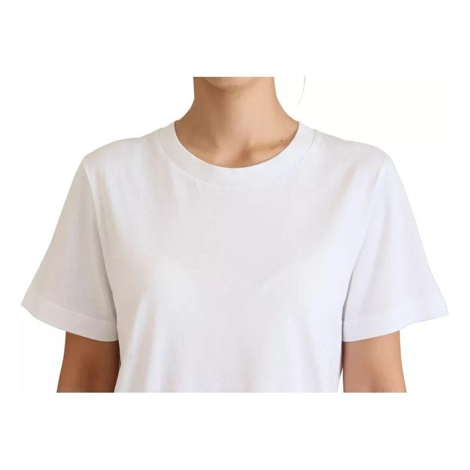 Dolce & Gabbana Optical White Printed Short Sleeves Top Dolce & Gabbana