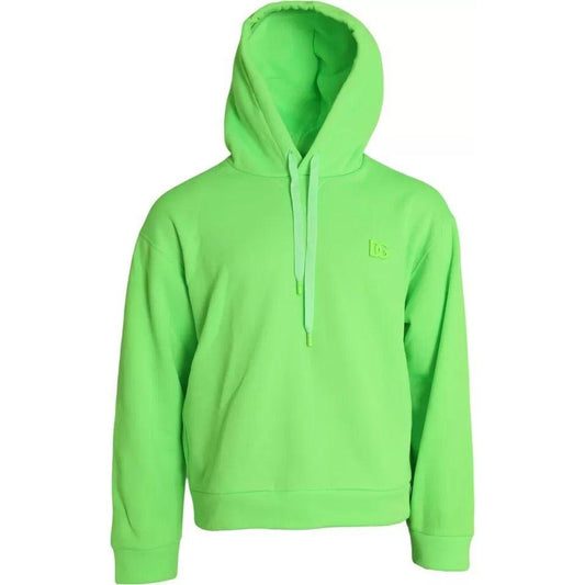 Dolce & Gabbana Neon Green Logo Pullover Hooded Sweatshirt Sweater Dolce & Gabbana