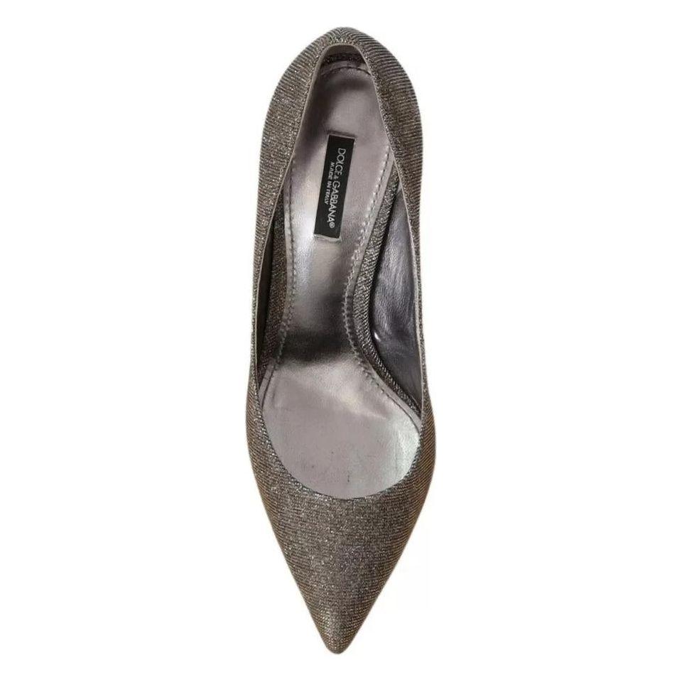 Dolce & Gabbana Gold Silver Heels Pumps Pointed Toes Shoes Dolce & Gabbana