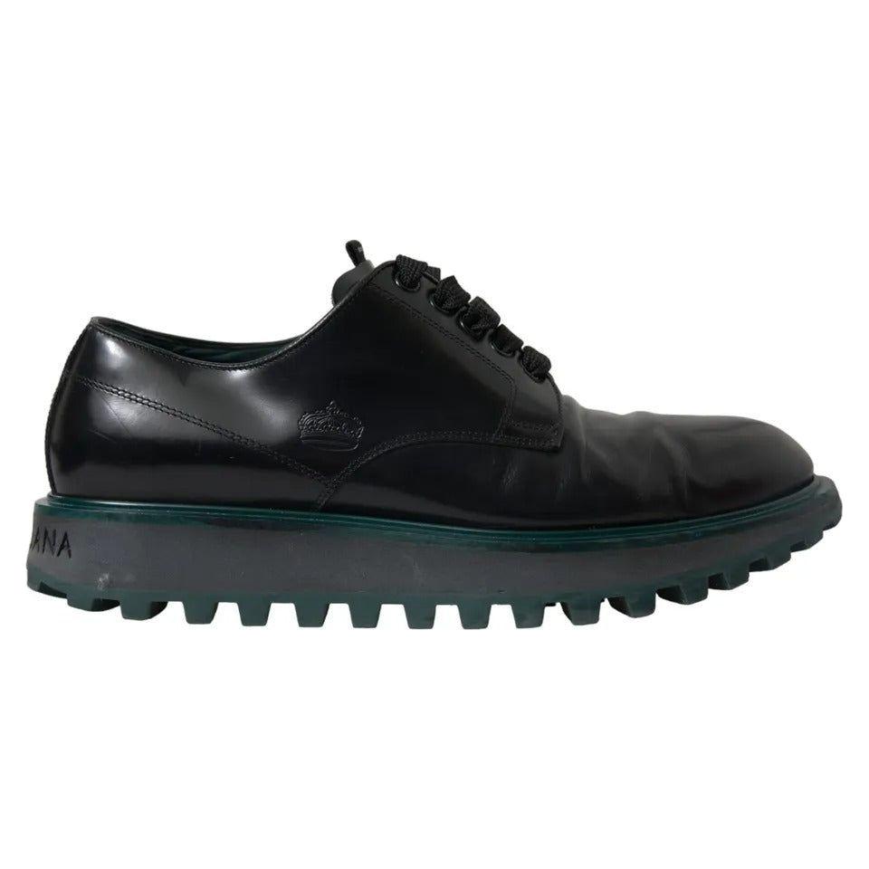 Dolce & Gabbana Black Leather Derby Formal Dress Shoes Dolce & Gabbana