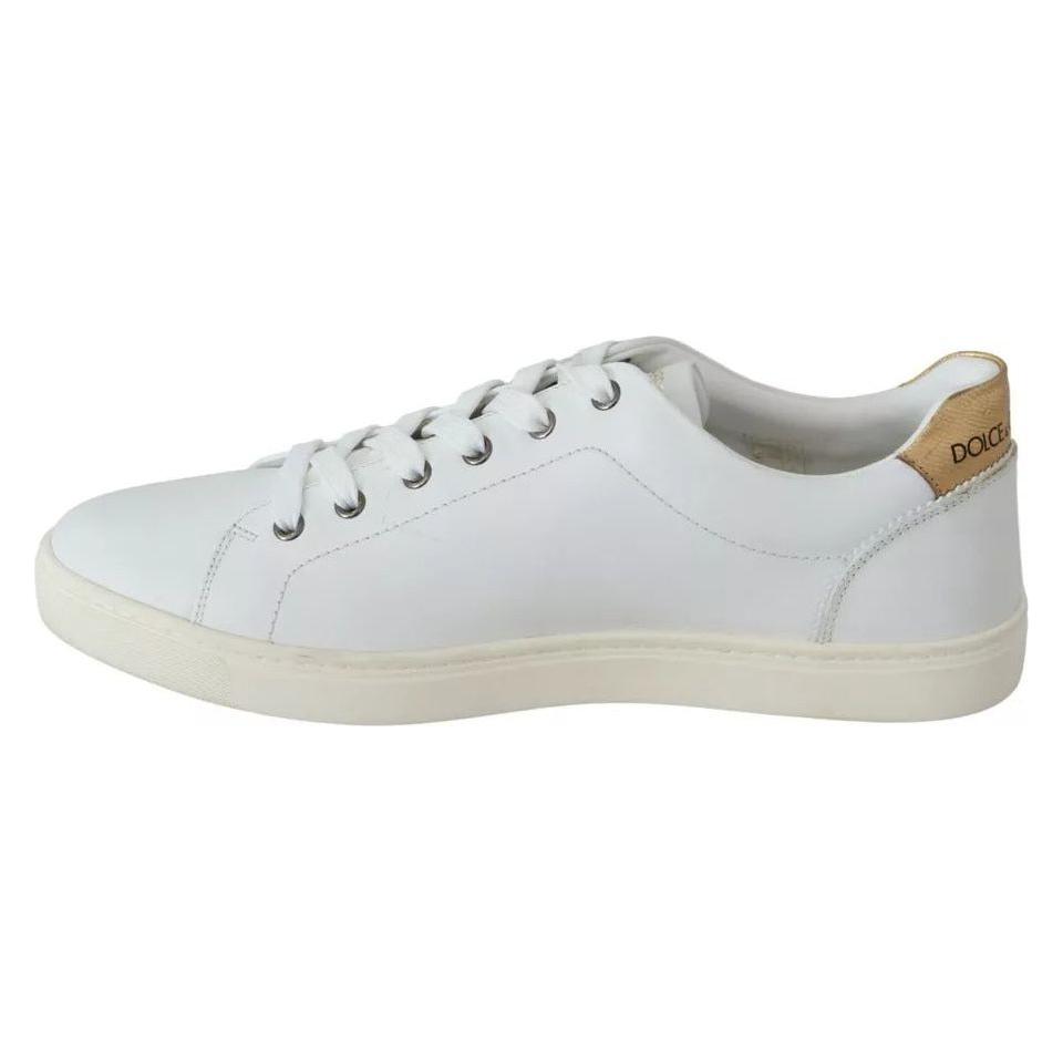 Dolce & Gabbana White Leather Heart Low Top Sneakers Men Shoes Dolce & Gabbana