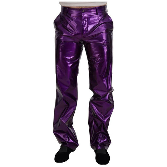 Dolce & Gabbana Purple Shining Men Casual Pants 1728,67345645728,Casual Pants - Pants - Clothing,Clothing,Dolce & Gabbana,IT44 | XS,Jeans & Pants - Men - Clothing,Material: 86% Nylon 14% Elastane,Men,Men - Clothing,Pants - Clothing,Preowned / Defect,Purpl