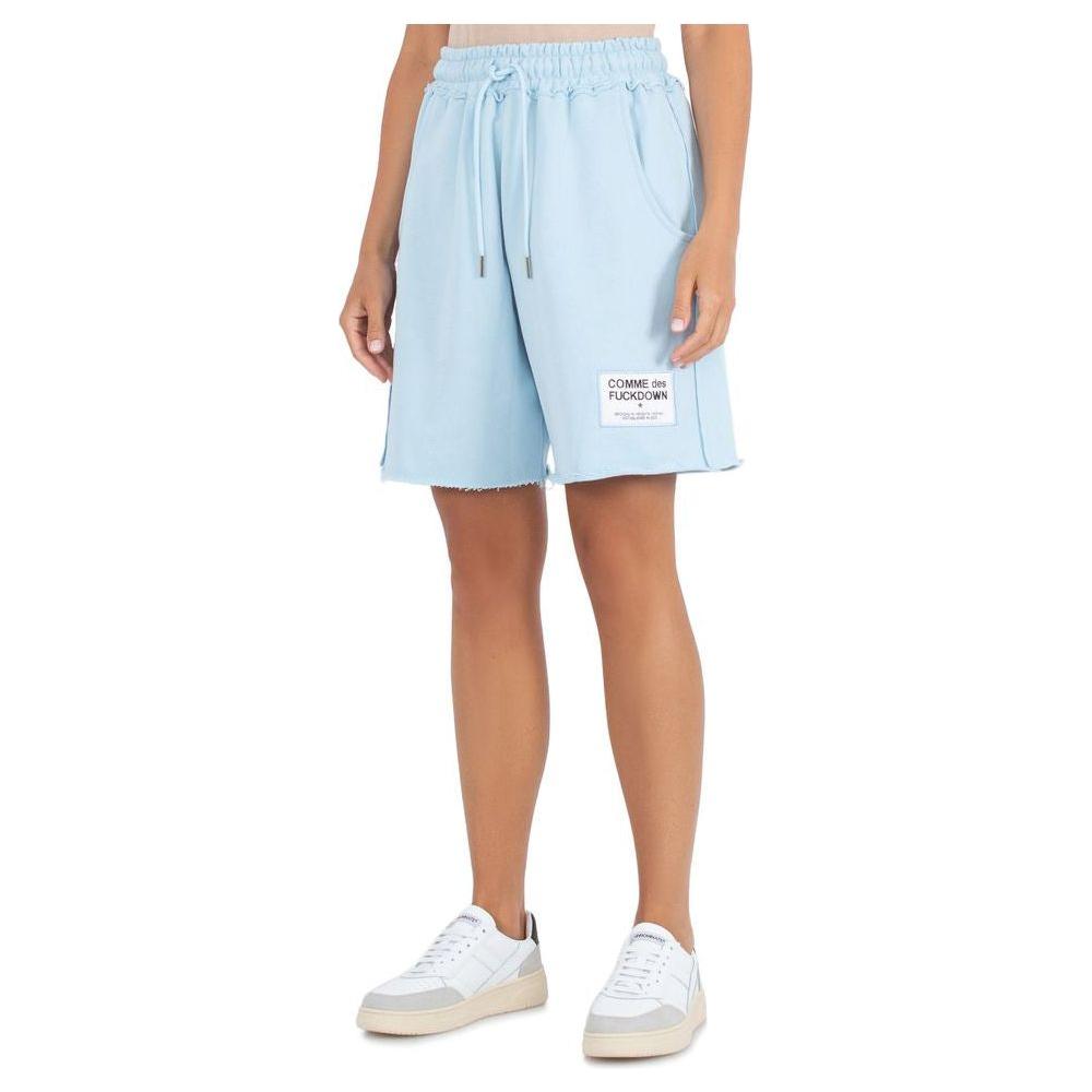 Comme Des Fuckdown Light Blue Cotton Short Comme Des Fuckdown