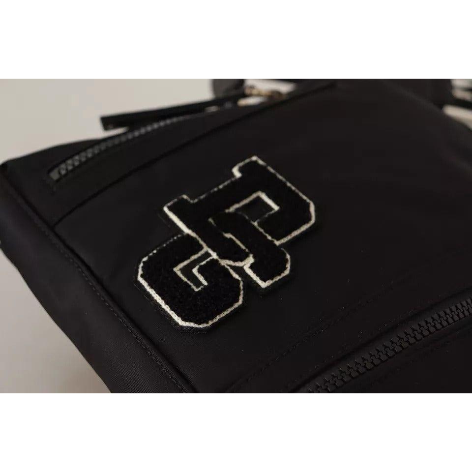 Dolce & Gabbana Black Nylon Leather DG Logo Patch Messenger Cross Body Bag Dolce & Gabbana