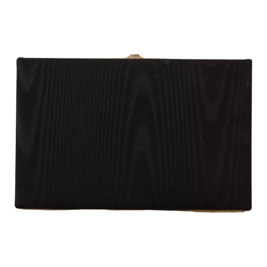 Dolce & Gabbana Black Silk Gold Frame Clutch Evening Party Purse Bag