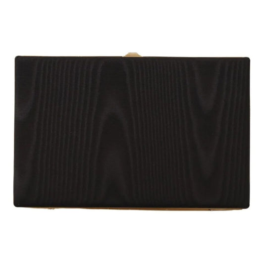 Dolce & Gabbana Black Silk Gold Frame Clutch Evening Party Purse Bag