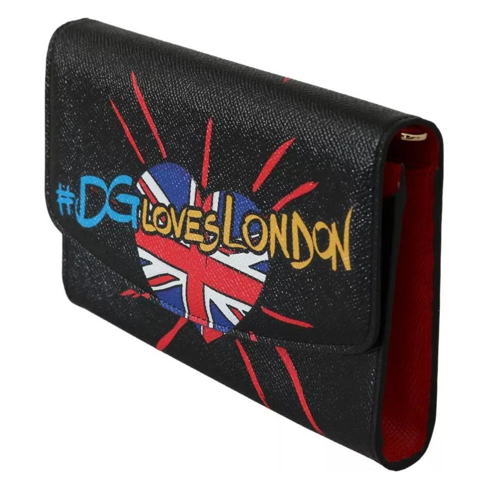 Dolce & Gabbana Black #DGLovesLondon Shoulder Wallet Leather Bag Dolce & Gabbana