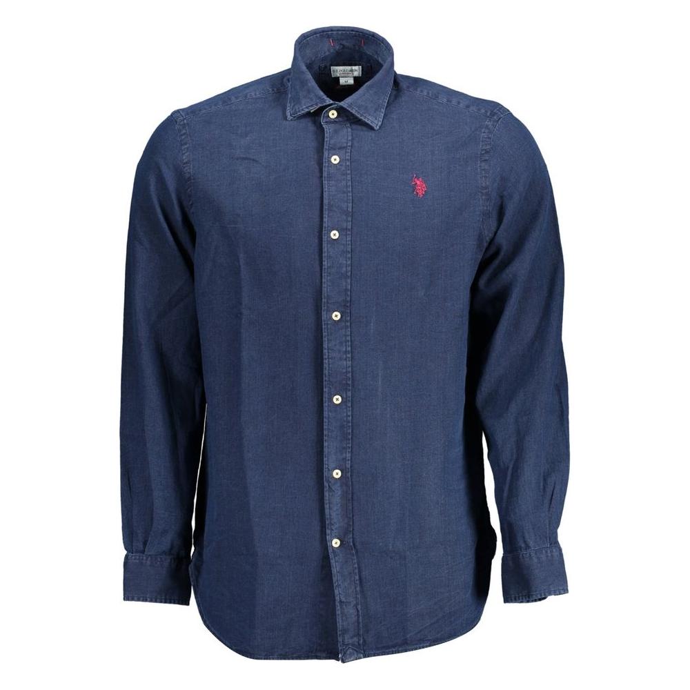 U.S. POLO ASSN. Blue Cotton Men Shirt U.S. POLO ASSN.