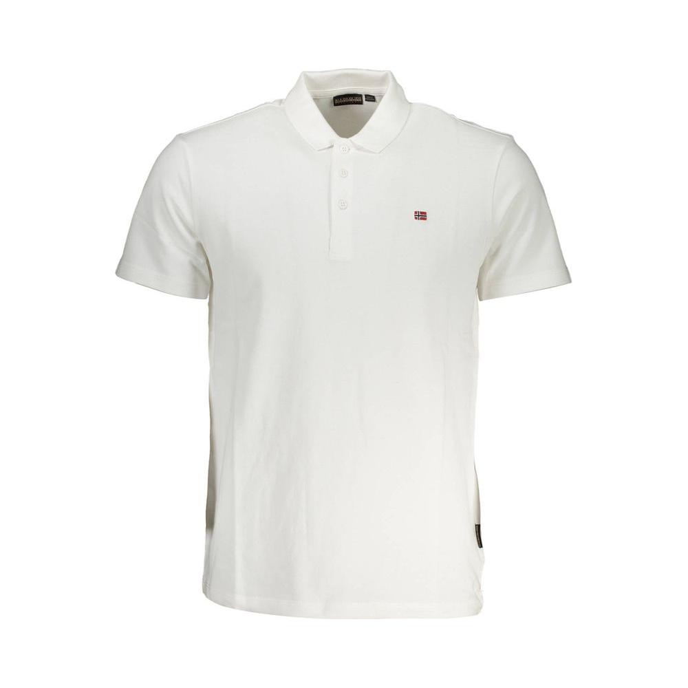 Napapijri White Cotton Men Polo Shirt Napapijri