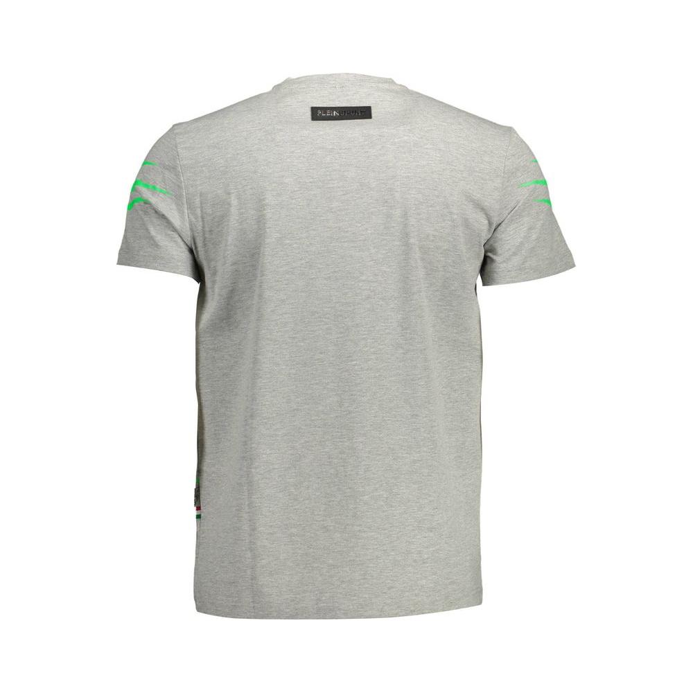 Plein Sport Gray Cotton Men T-Shirt Plein Sport