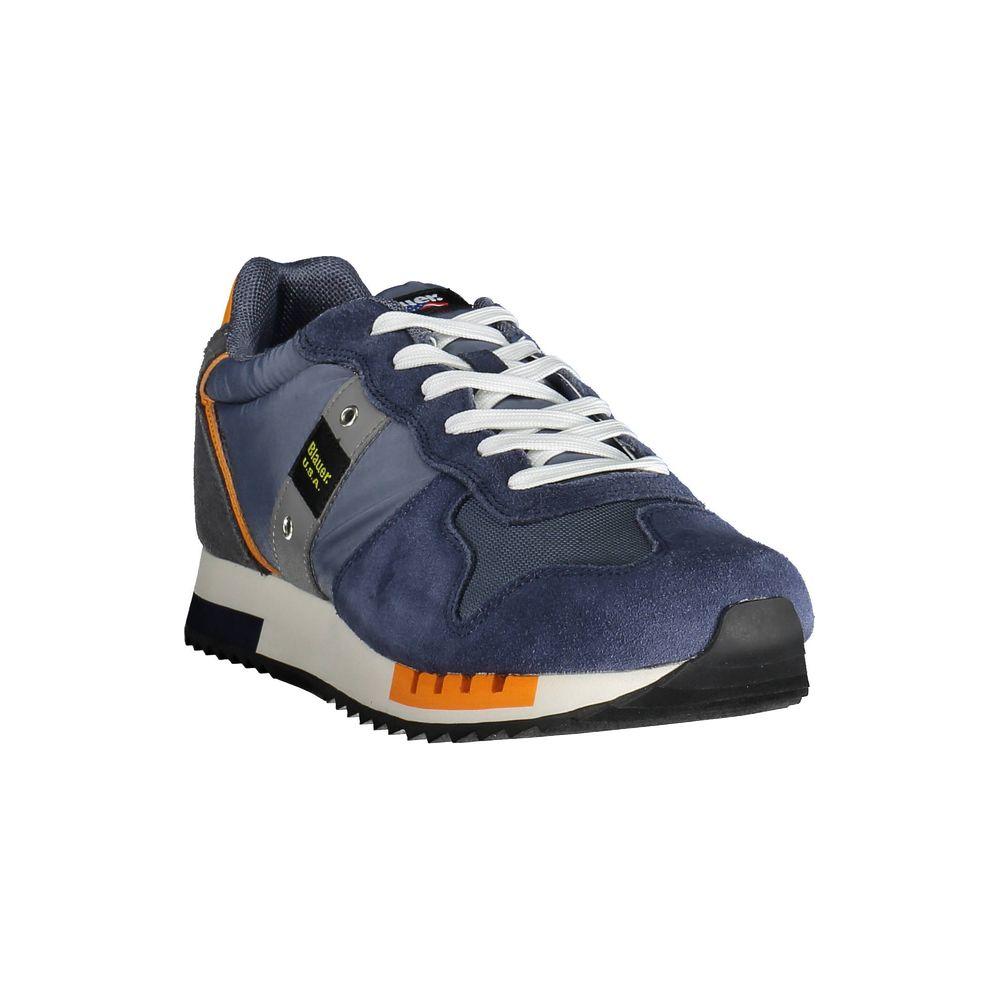 Blauer Blue Leather Men Sneaker Blauer