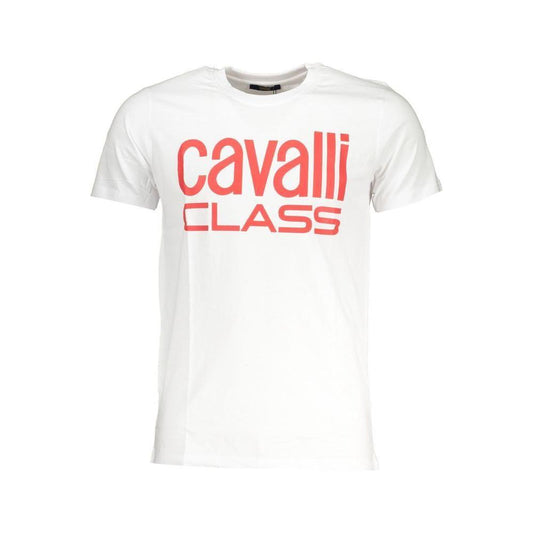 Cavalli Class White Cotton T-Shirt Cavalli Class