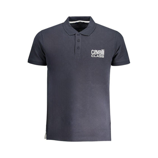 Cavalli Class Blue Cotton Polo Shirt Cavalli Class