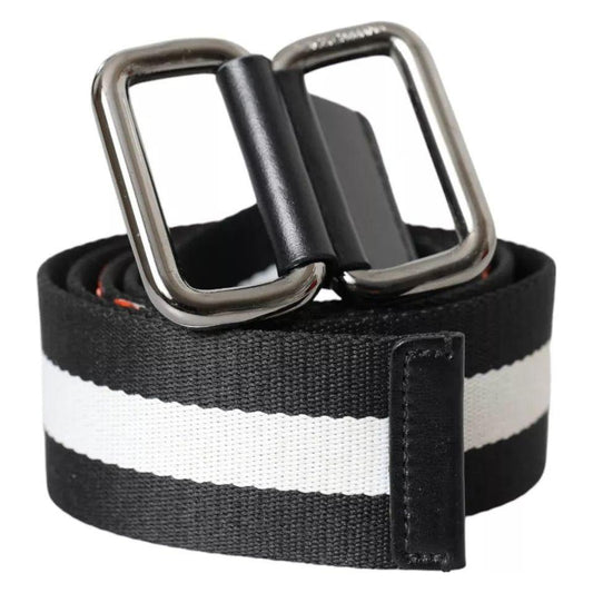 Dolce & Gabbana Orange Canvas Logo Print Metal Buckle Men Belt Dolce & Gabbana