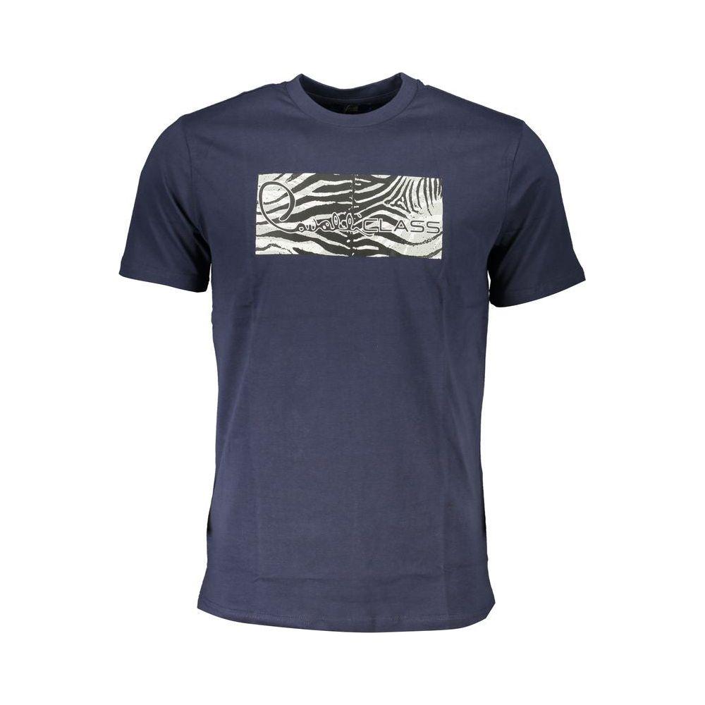 Cavalli Class Blue Cotton T-Shirt Cavalli Class