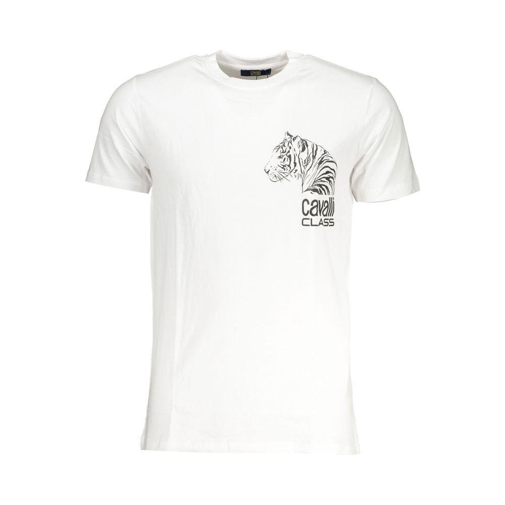 Cavalli Class White Cotton T-Shirt Cavalli Class