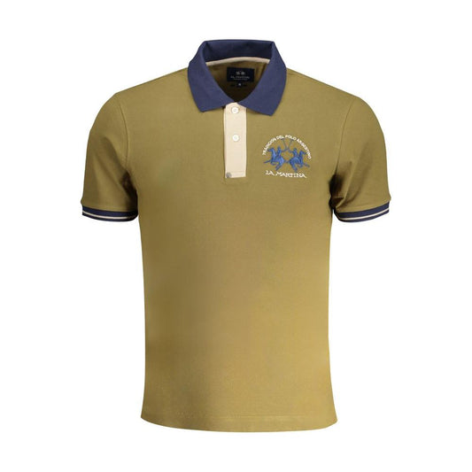 La Martina Green Cotton Polo Shirt La Martina