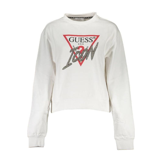 Guess Jeans White Cotton Women Sweater Guess Jeans