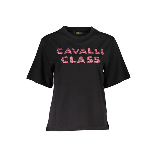 Cavalli Class Black Cotton Women T-Shirt Cavalli Class