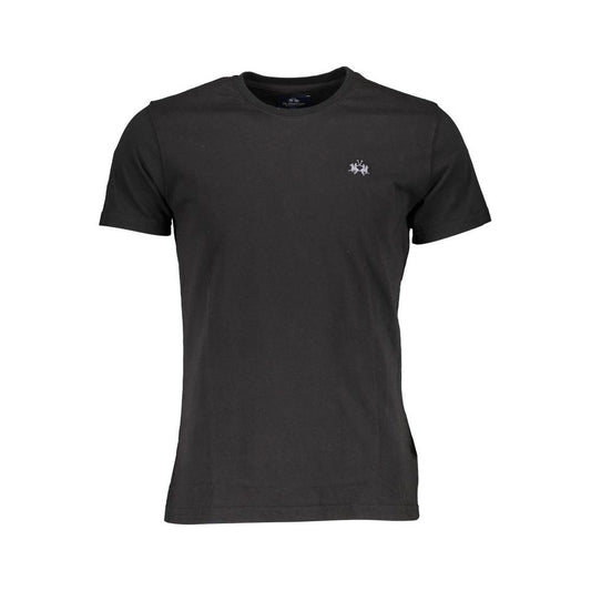 La Martina Black Cotton Men T-Shirt La Martina