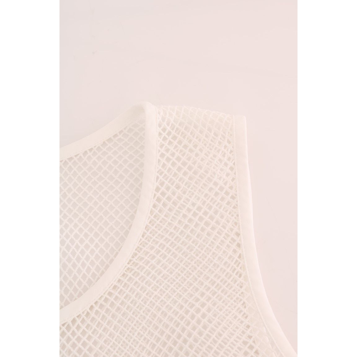 Dolce & Gabbana White Net Tank Transparent Top