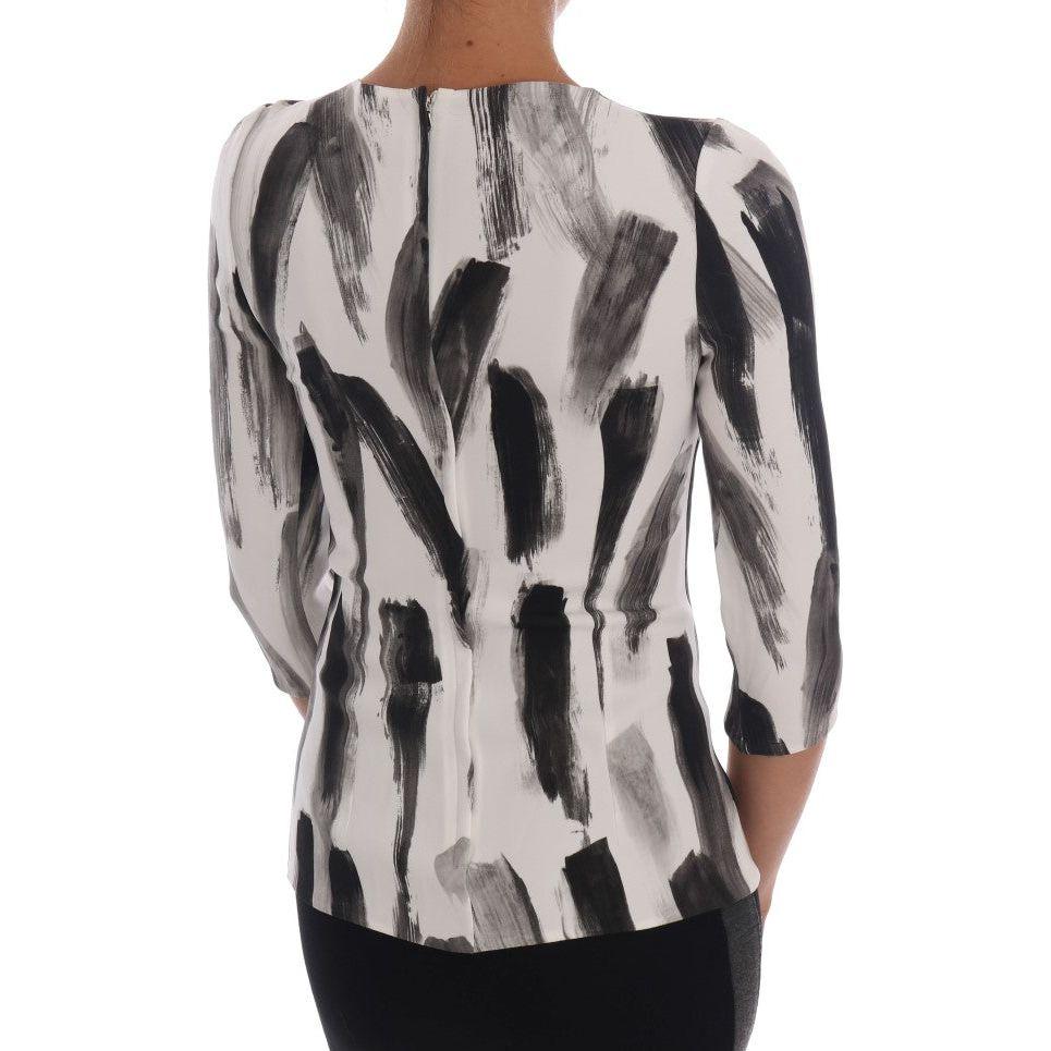 Dolce & Gabbana Elegant Striped Stretch Blouse Dolce & Gabbana