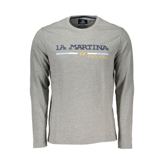 La Martina Elegant Crew Neck Embroidered Long Sleeve Tee La Martina