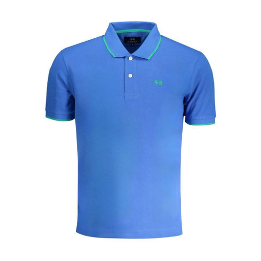 La Martina Blue Cotton Polo Shirt La Martina