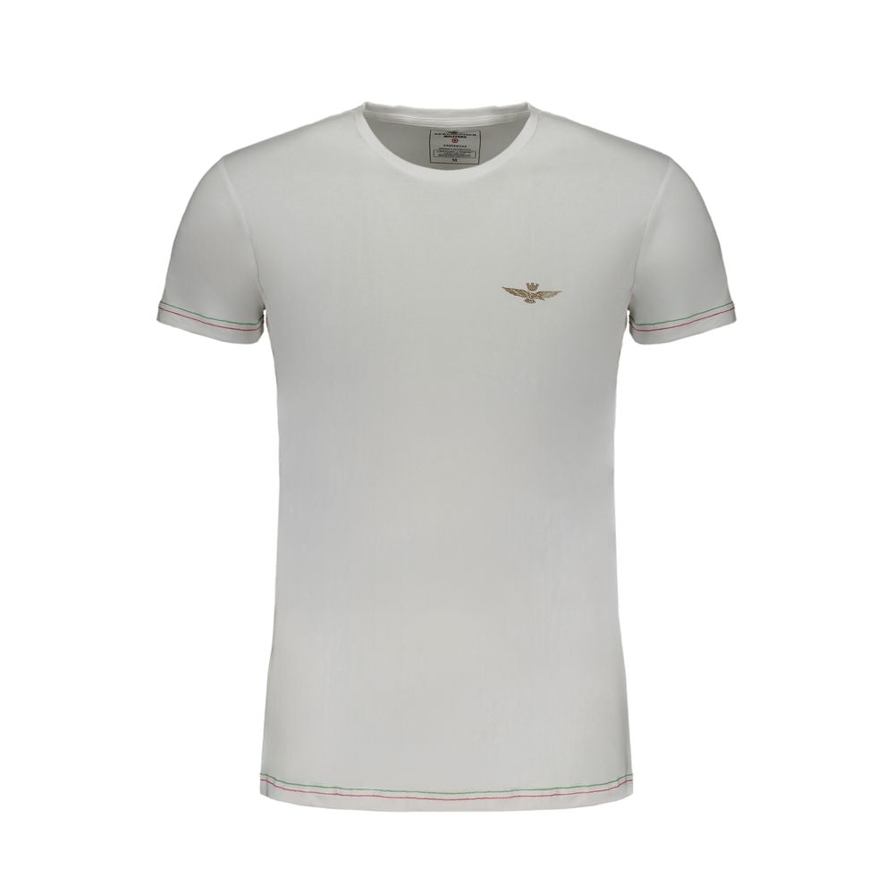 Aeronautica Militare White Cotton T-Shirt Aeronautica Militare