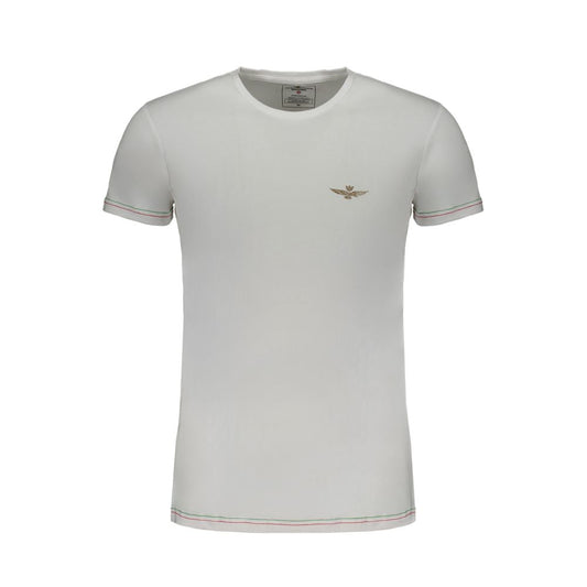 Aeronautica Militare White Cotton T-Shirt Aeronautica Militare