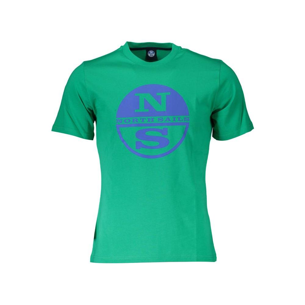 North Sails Green Cotton Men T-Shirt North Sails