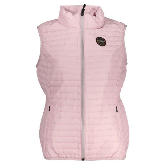 Napapijri Sleeveless Pink Contrast Detail Jacket Napapijri