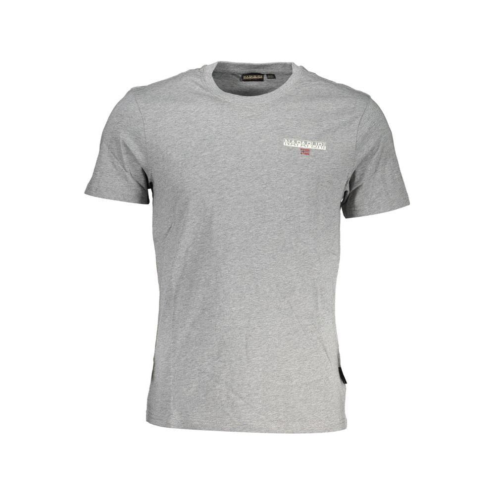 Napapijri Gray Cotton Men T-Shirt Napapijri