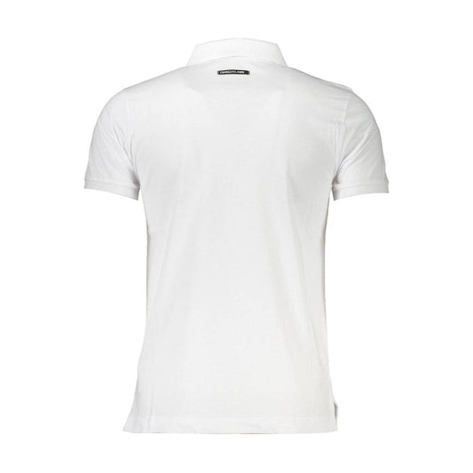 Cavalli Class White Cotton Men Polo Shirt Cavalli Class