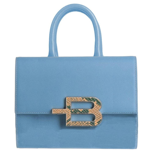 Baldinini Trend Elegant Light Blue Calfskin Handbag Baldinini Trend