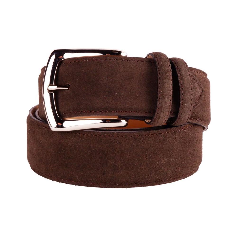 Made in Italy Elegant Quad of Suede Calfskin Belts Made in Italy