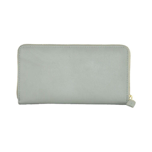 Cavalli Class Elegant Grey Calfskin Wallet for Her Cavalli Class