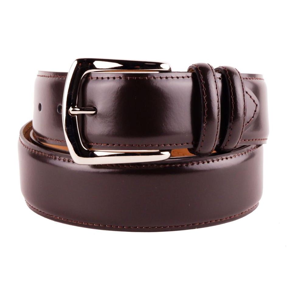 Made in Italy Elegant Smooth Brown Calfskin Men's Belt Made in Italy