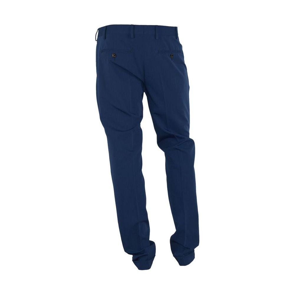 Made in Italy Elegant Blue Trousers for Sophisticated Men Made in Italy