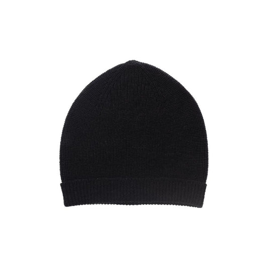 Alpha Studio Black Merino Wool Men Hat Alpha Studio