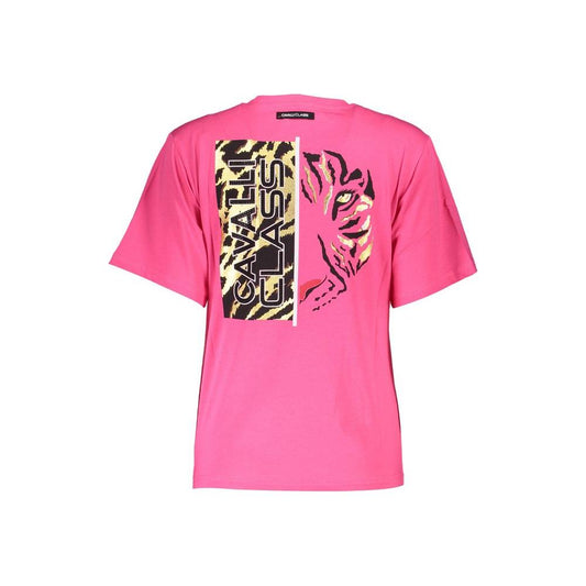 Cavalli Class Pink Cotton Women T-Shirt Cavalli Class