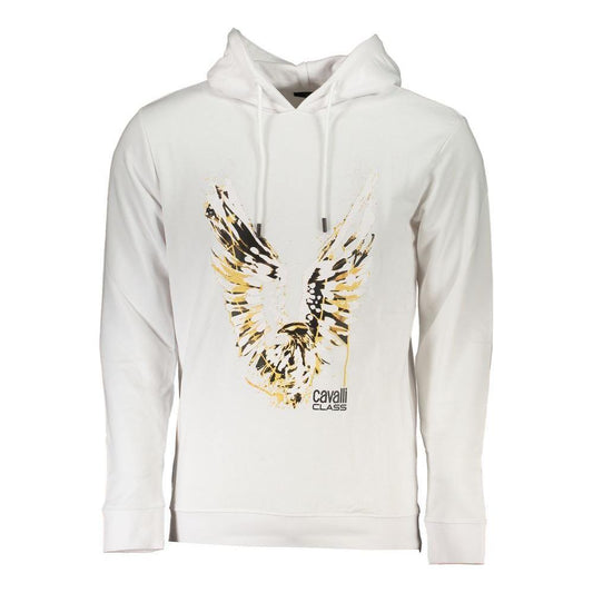 Cavalli Class White Cotton Men Sweater Cavalli Class