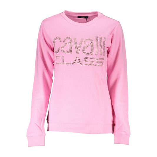 Cavalli Class Pink Cotton Sweater Cavalli Class