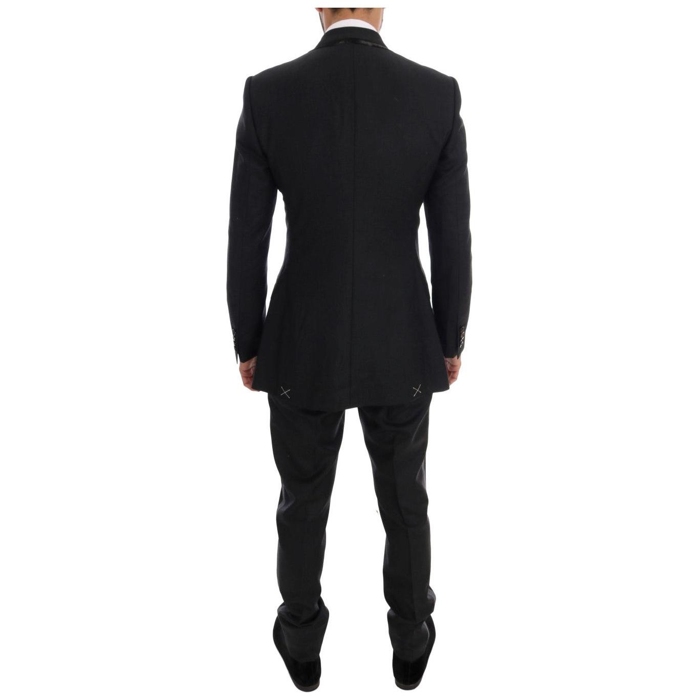 Dolce & Gabbana Elegant Gray Double Breasted Wool Suit Dolce & Gabbana