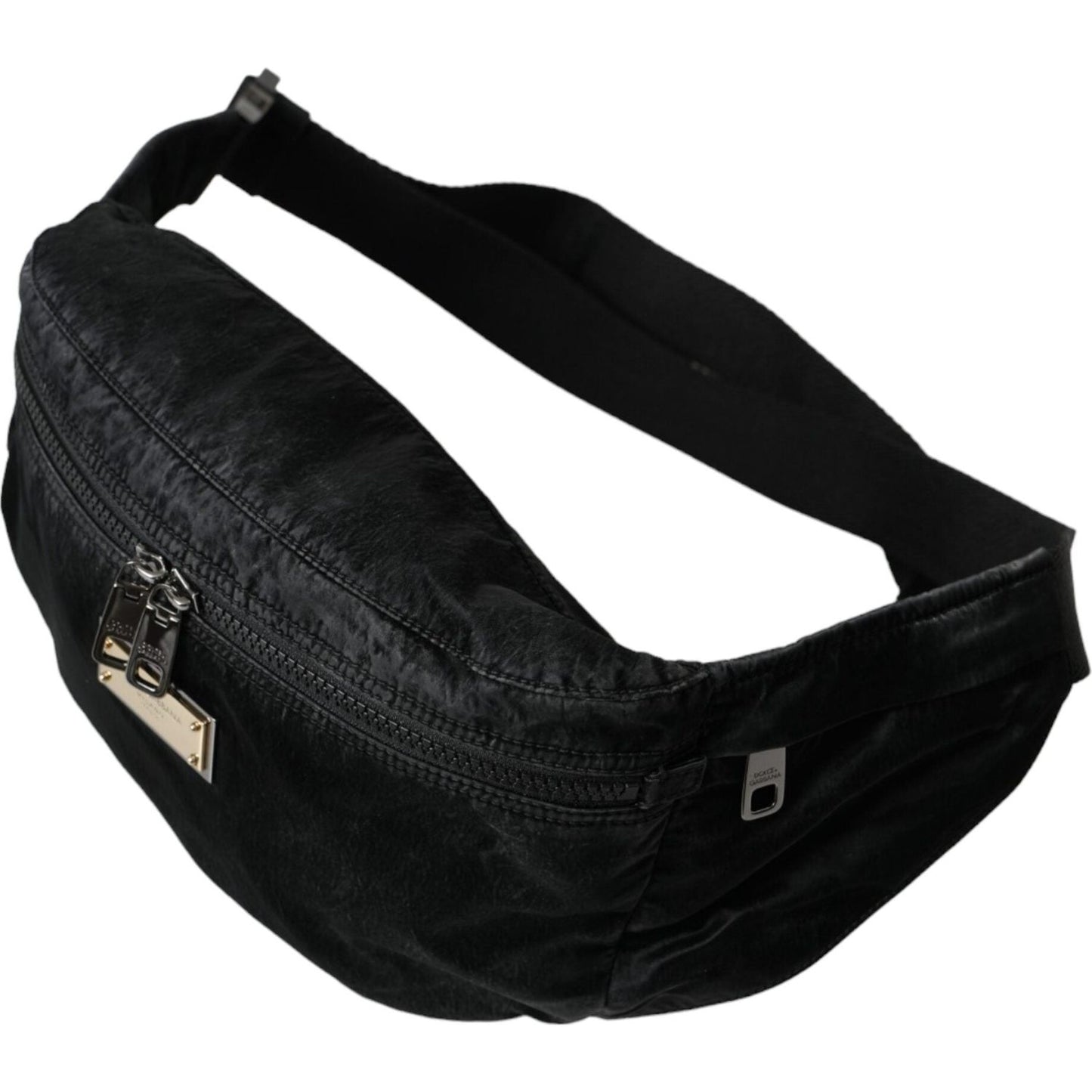 Dolce & Gabbana Black Nylon Logo Plaque Belt Waist Fanny Pack Bag Dolce & Gabbana