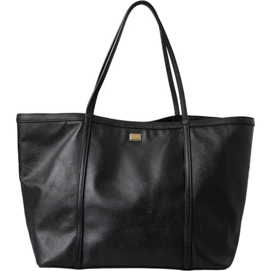 Dolce & Gabbana Black Leather Miss Escape Shopping Tote Women Bag Dolce & Gabbana