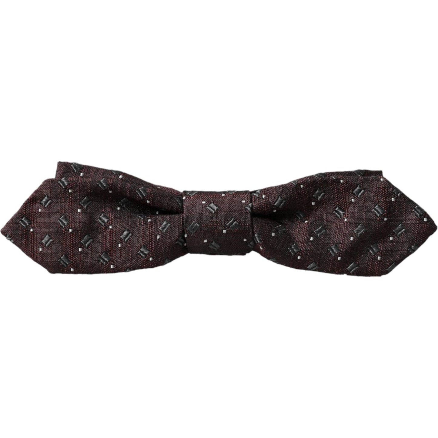 Dolce & Gabbana Maroon Silk Patterned Adjustable Neck Papillon Bow Tie Dolce & Gabbana